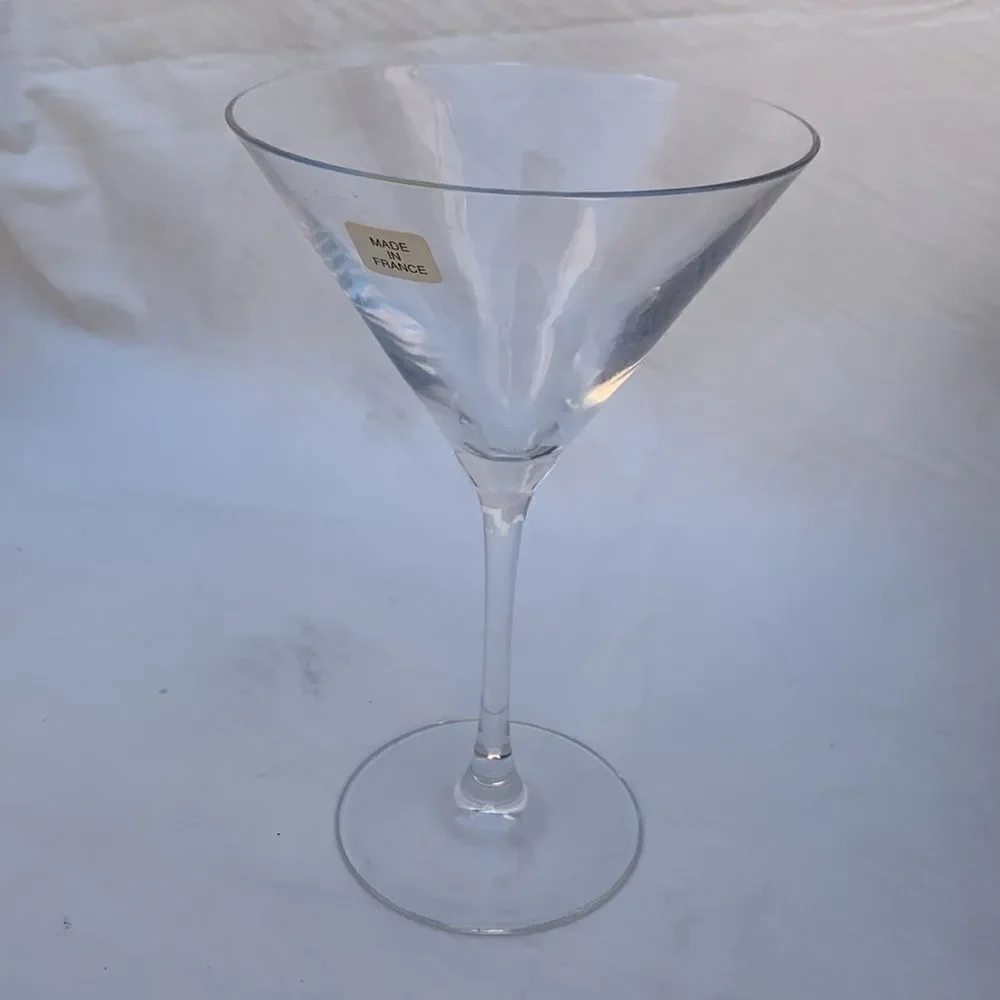 Martini Glass Ware Made In France Long Stemmed NEW 7 1/2 Inches Tall 10 Oz Each